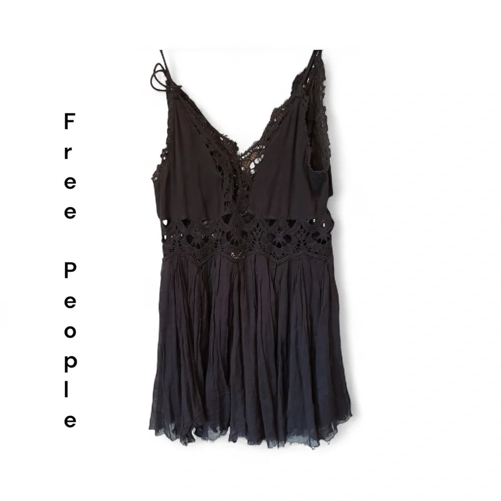 Free People black Lace Slip Dress Adorable - Picture 5 of 5